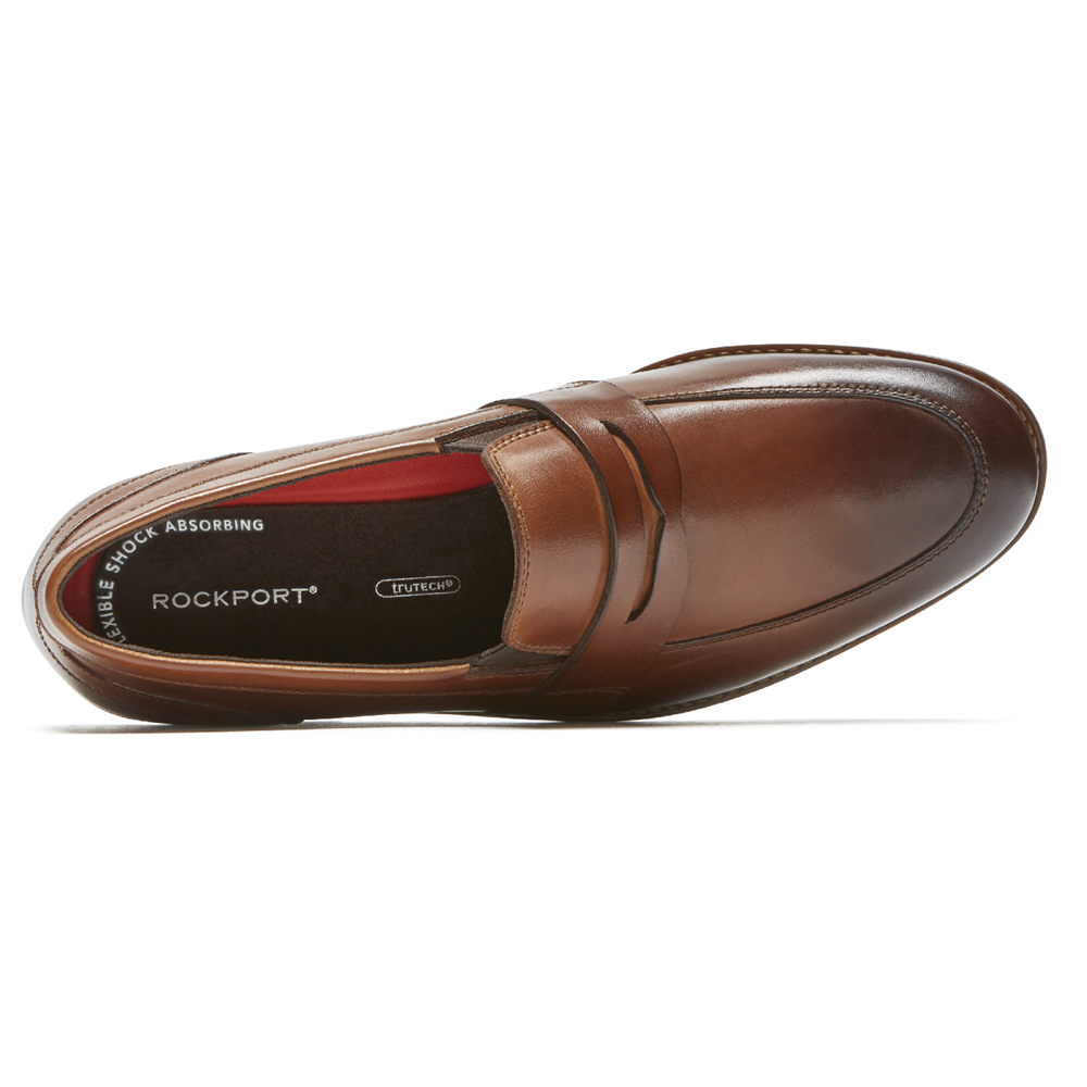 Rockport Loafers For Mens Brown - Style Purpose 3 Double Gore Penny - WY1790625